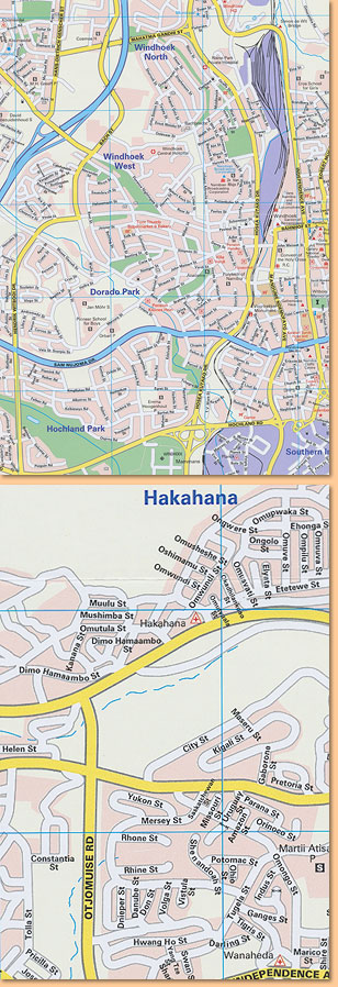 Windhoek Street Map; Stadtplan 1:22 500 (MapStudio)