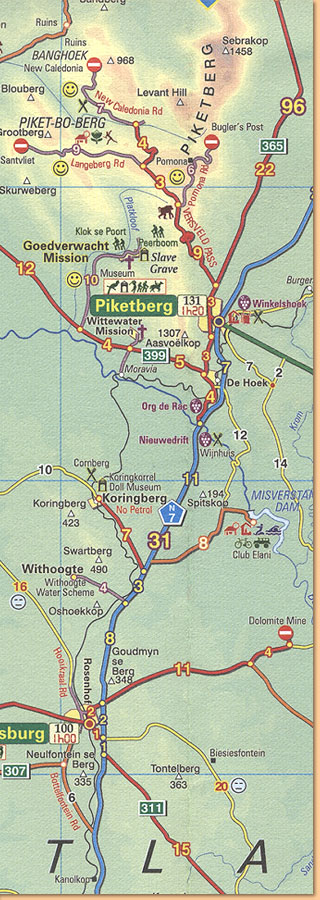 Day Drives From Cape Town Map/ Karte (Slingsby's) 