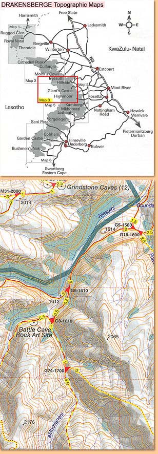 Drakensberg Hiking Map/ Wanderkarte No 3 - Giant's Castle, Monk's Cowl 1:50.000