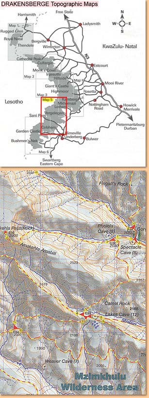Drakensberg Hiking Map/ Wanderkarte No 5 - Lotheni, Vergelegen, Cobham (1:50.000)