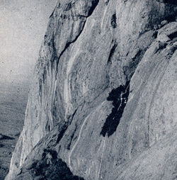 O. Shipley on the first attempt at the The Great Spitzkop, 1946.