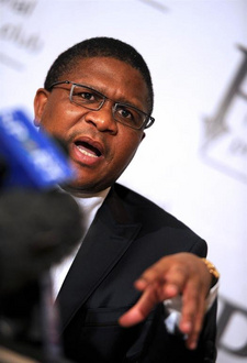 Minister für Sport, Fikile Mbalula, blamiert Südafrika. Foto: Werner Beukes, SAPA