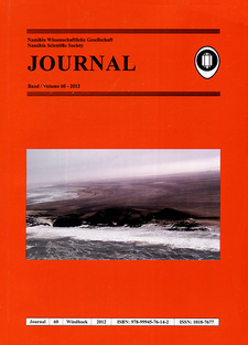 Journal 60-2012 (Namibia Wissenschaftliche Gesellschaft / Namibia Scientific Society), von Peter Bridgeford, Andreas Vogt und Maria Fisch. Windhoek, Namibia 2012. ISBN 9789994576142 / ISBN 978-99945-76-14-2