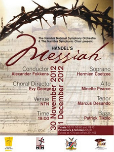 Das Oratorium "Der Messias" von Händel wird mit Starbesetzung im Nationaltheater von Namibia aufgeführt.