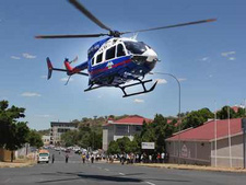 Rettungshubschrauber EC 145 übt in Windhoek.