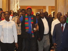 Hage Geingob kritisiert Machtkampf um Amt des SWAPO-Präsidenten. Foto: Anna Salkeus/Nampa