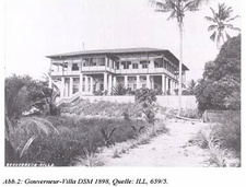 Gouverneursgebäude, 1898. Aus: Dar es Salaam, Tanga und Tabora (Jürgen Becher).