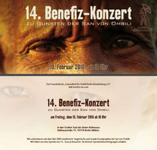 14. Benefiz-Konzert zur Unterstützung der San von Ombili in Namibia im Roten Rathaus zu Berlin.
