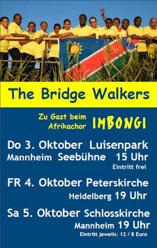 Namibia-Chor Bridge Walkers kommt 2013 nach Deutschland.
