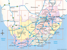 South Africa Road Atlas (MapStudio). Übersichtskarte / overview map 1:5.500.000.