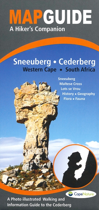 Map Guide Sneeuberg in the Cederberg, Western Cape of South Africa