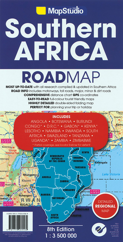 Southern Africa Road Map (MapStudio)