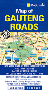 Map of Gauteng Roads (MapStudio)