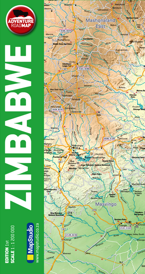 Zimbabwe Adventure Road Map (Mapstudio)