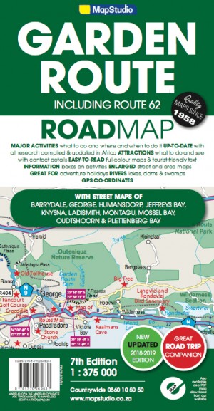 Garden Route & Route 62 Road Map (MapStudio)