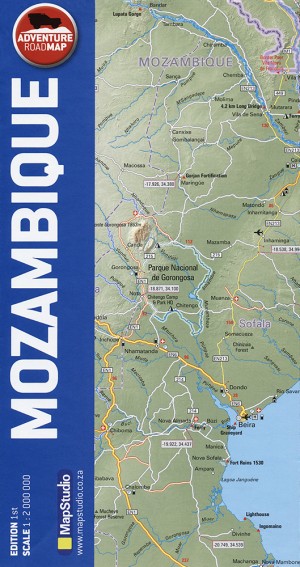 Mozambique Adventure Road Map (MapStudio)