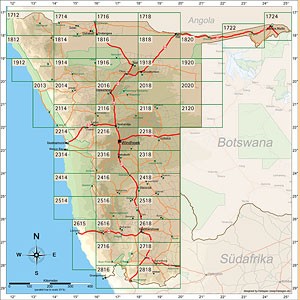 Namibia Karte Satz/Set [1:250.000]