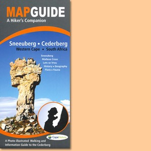 Map Guide Sneeuberg in the Cederberg, Western Cape of South Africa