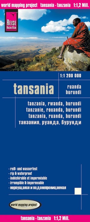 Karte von Tansania, Ruanda, Burundi - Tanzania, Rwanda, Burundi Map 1:1.200.000 (Reise Know-How)