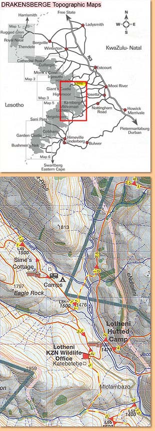 Drakensberg Hiking Map/ Wanderkarte No 4 - Giant's Castle, Kamberg, Mkhomazi 1:50.000