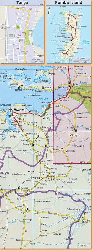 Tanzania Travel Map 1:1.900.000 (Globetrotter)