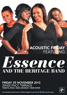 Namibia-Band Essence tritt am 29.11.2013 im FNCC in Windhoek auf.