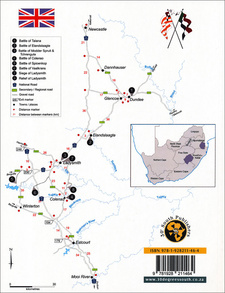 Overview map of the Anglo-Boer War sites of KwaZulu-Natal.