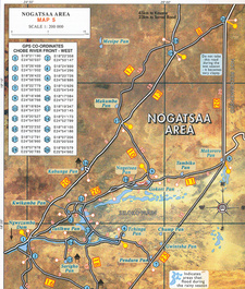 This is an outtake from the secondars map of the Shell Tourist Map of Chobe National Park, Nogatsaa Area.