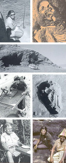 A collage of images taken from Beatrice Sandelowsky's memoires Archaeologically yours: A personal journey into the prehistory of Southern Africa, Namibia.