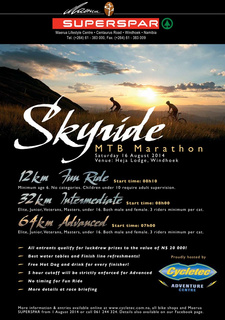 Skyride Mountainbike Marathon 2014. MTB in Namibia.