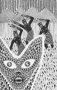Eine Illustration aus der Sammlung "Kalulu und andere afrikanische Märchen" von Nasrin Siege.