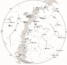 Astronomen treffen sich auf Midgard Country Estate in Namibia. Bild: Sternenkonstellationen des 15.02.2014 (21:00) Uhr über Windhoek