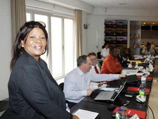 Namibia: Clara Bohitile beschwört Gemeinsinn innerhalb der Meatco-Arbeitsgruppe. Foto: Die Vorstandsvorsitzende von Meatco, Clara Bohitile