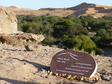 Gedenkstein für Professor Helga Besler (1939-2012) nahe der Forschungsstation Gobabeb in Namibia. Foto: Professor Dr. Klaus Heine