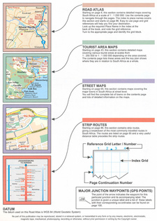 South Africa Road Atlas (MapStudio). Erkärung zum Südafrika-atlas / How to use this atlas.