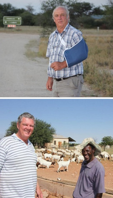 Namibia: Farmer und Polizei stellen Viehdiebe bei Rehoboth. Foto oben: Rainer Ling; Foto unten, links: Dr. Ulli Bräuer (Farm Kous) und Hirte Werner Vieemuei (Nesiedler-Farm Versaille von Moses Cloete). Fotos von Dirk Heinrich.