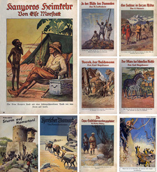 Die Schriftenreihe 'Aus weiter Welt' erschien von 1925 bis 1940 im Verlag Enßlin & Laiblin in Reutlingen und umfaßte 151 Hefte und 27 Sammelbücher.