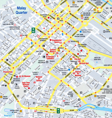 Ein Ausschnitt aus einem der Stadtpläne derr Cape Town & Surrounding Attractions Road Map (MapStudio), hier vom Zentrum Kapstadts.