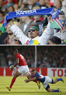Tonga besiegt Namibia bei Rugby-Weltmeisterschaft 2015. Fotos: Nampa