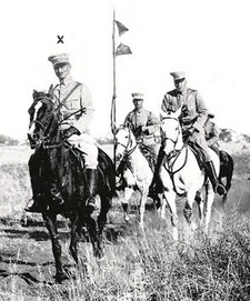 Hauptmann Weck (x) als Generalstabsoffizier in der zweiten Hälfte des Jahres 1914.