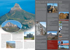 Map Guide Lion's Head near Cape Town, South Africa. Reverse view.