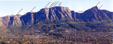 Contour Path from Kirstenbosch to Rhodes Memorial, image taken from Tony Lourens's Map Guide to Kirstenbosch Botanical Garden at Cape Town, South Africa.