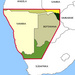 Abdeckung der GPS-Karte Namibia: Namibia und Teile von Botswana, Südafrika, Sambia und Simbabwe.