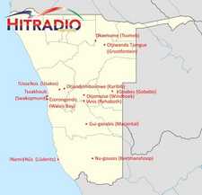 Weitere Umbenennungen in Namibia: Windhoek heißt bald Otjomuise. Karte: Hitradio Namibia