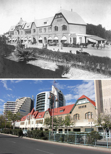 Erkrath- und Gathemann-Gebäude in Windhoek restauriert. Oben: Aufnahme aus den 1920er Jahren, darunter ein Foto aus jüngerer Zeit. (AZ-Archiv)
