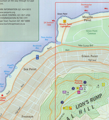Table Mountain and Cape Peninsula Activities Map (MapStudio) Outtake of Table Mountain Map 1:30.000.